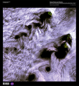 Karman Vortices near Broutona - Satellite Photography