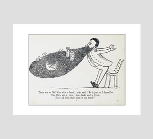 Edward Lear 'There was an Old Man with a beard' Print