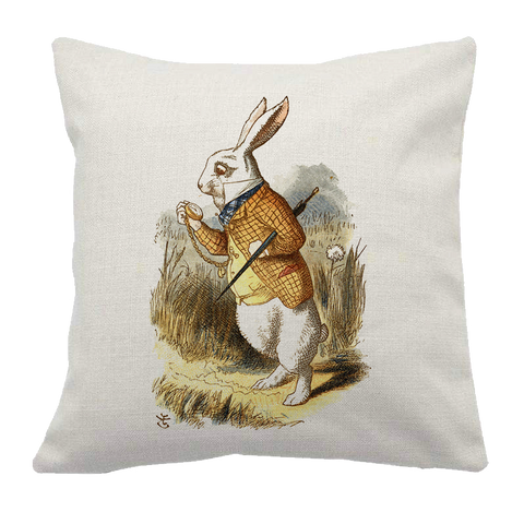 Alice in Wonderland Rabbit Cushion Cover