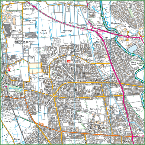 Ordnance Survey Map Postcode Centered Placemat - Square 4km