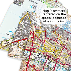 Ordnance Survey Map Postcode Centered Placemat - Rectangular