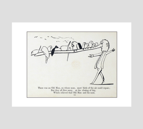 Edward Lear 'There was an Old Man on whose nose' Print