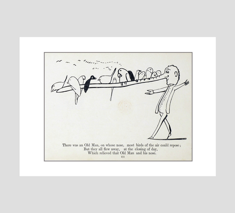 Edward Lear 'There was an Old Man on whose nose' Print