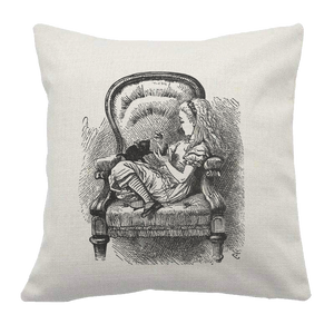 Alice in Wonderland Kitten Cushion Cover