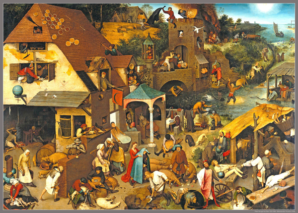 Pieter Bruegel the Elder - Netherlandish Proverbs 60 x 43 cm Poster