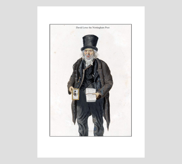 David Lowe the Nottingham Poet by John Dempsey - A4 Print