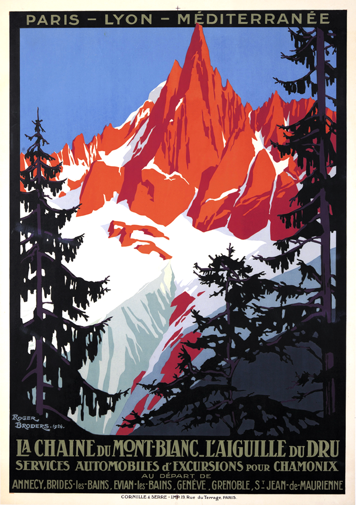 La Chaine Du Mont Blanc Vintage Travel Poster
