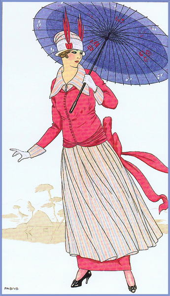 1900 French Fashion Illustrations Taffeta Dress Poster