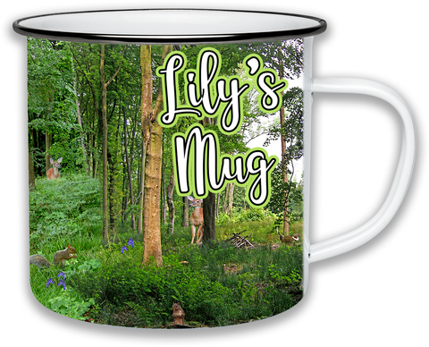 Forest Scene Personalised Enamel Mug