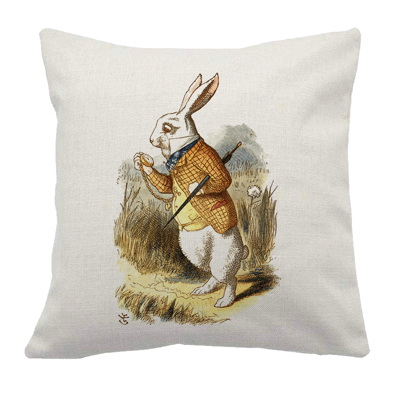 Alice in Wonderland Rabbit Cushion Cover
