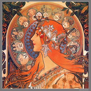 Alphonse Mucha Zodiac Poster 50x50cm Poster