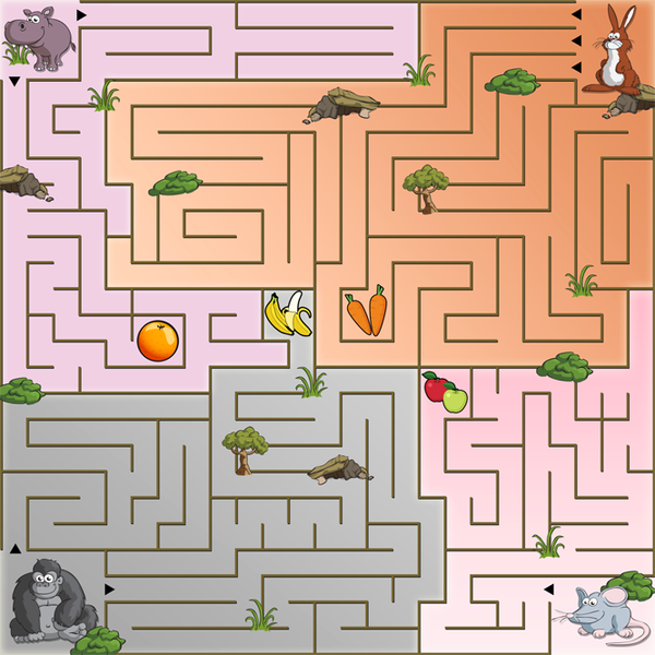 Children's Animal Maze Placemat