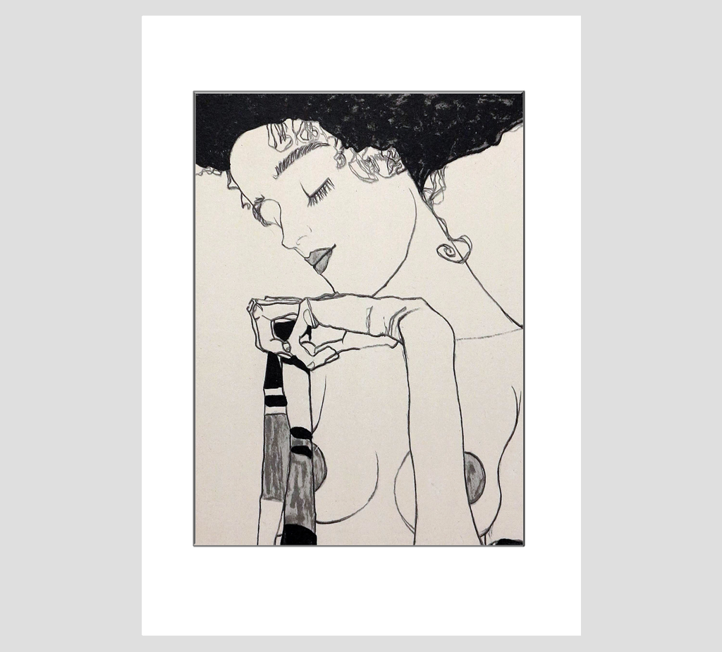 Egon Schiele, Portrait of Gerti Schiele Print