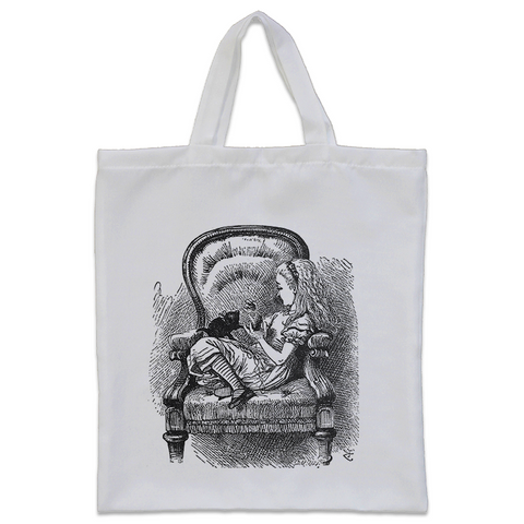 Alice in Wonderland Kitten Scene Tote Bag