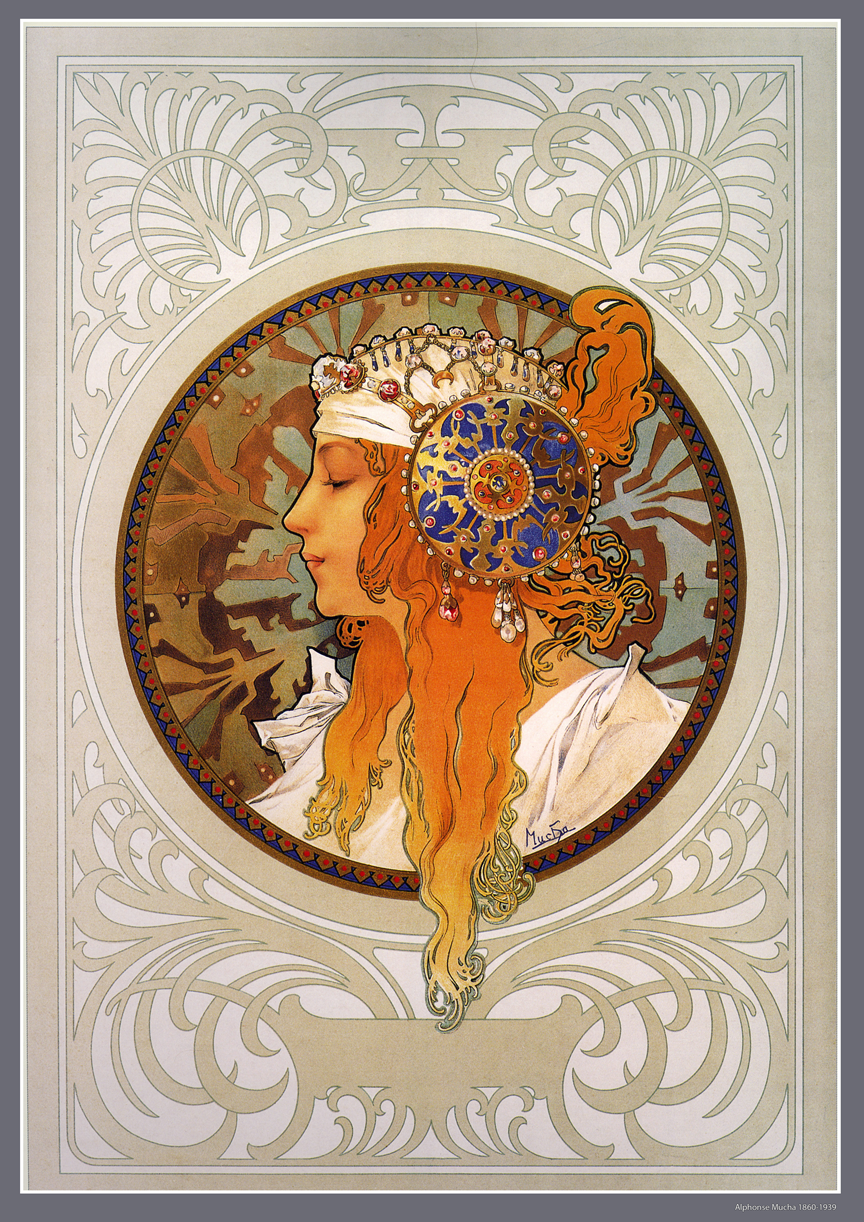 Alphonse Mucha. Byzantine Head, The Blonde A2 Poster