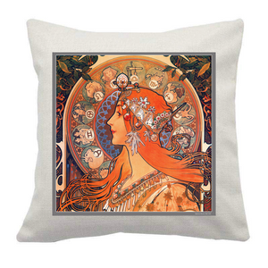 Alphonse Mucha Zodiac Cushion Cover