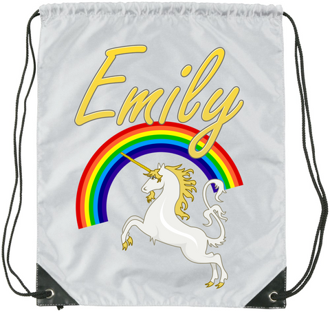 Personalised Sports Bag - Rainbow and Unicorn