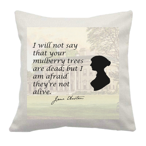 Jane Austen Quote - “I will not say...”Cushion