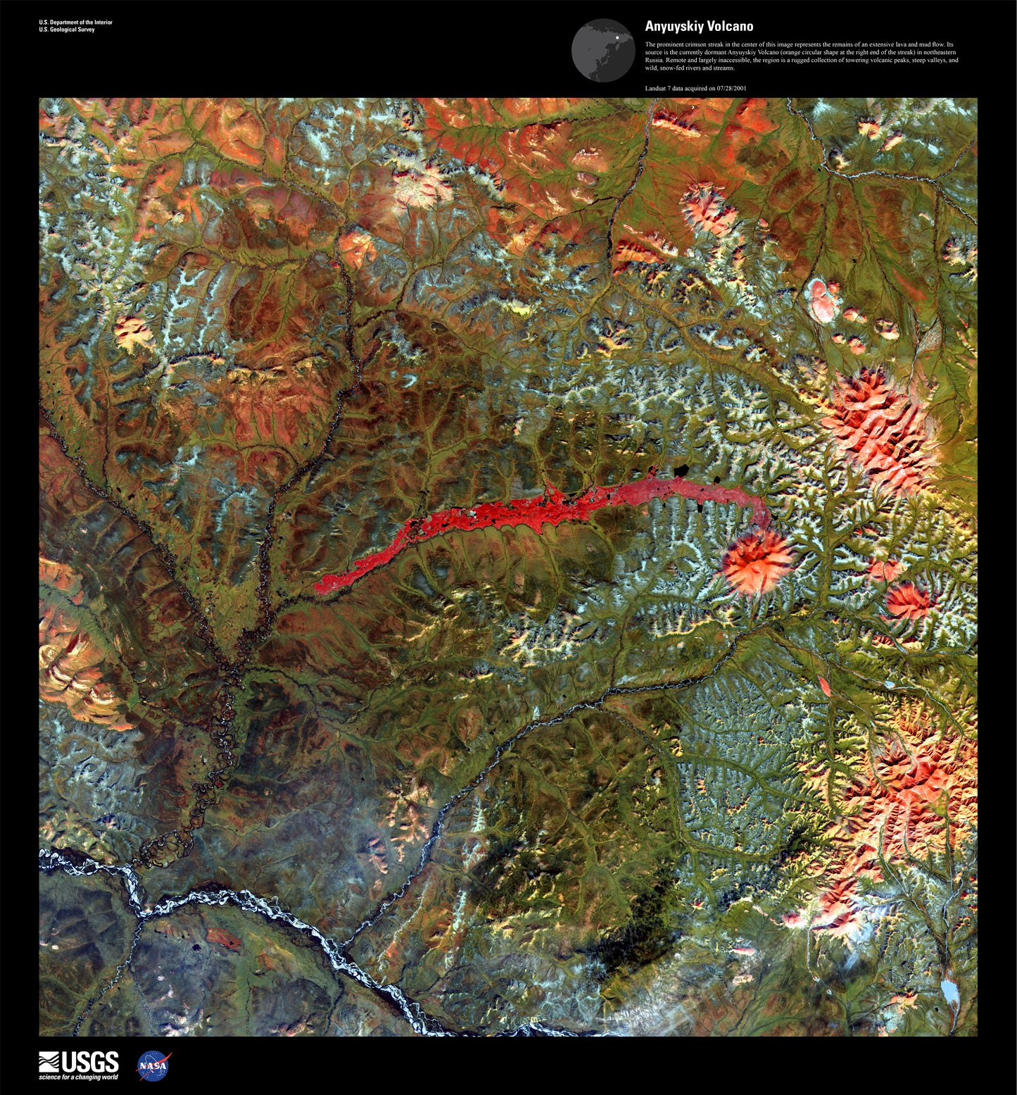Anyuyskiy Volcano - Satellite Photography