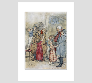 Dickens A Christmas Carol: Scrooge at the Cratchets' Print