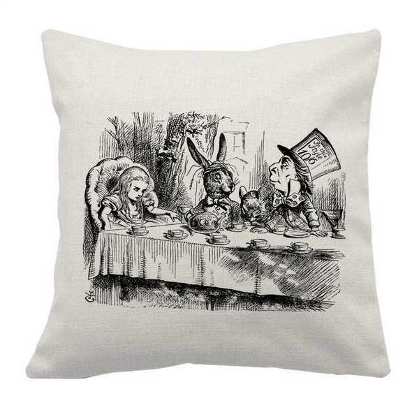 Alice in Wonderland Mad Hatter Cushion Cover