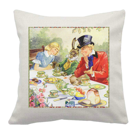 Alice in Wonderland Tea Party Cushion Cover