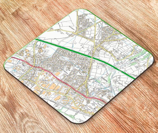Ordnance Survey Map Postcode Centered  Placemat - Square 2km