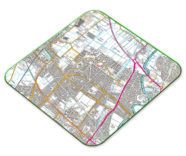 Ordnance Survey Map Postcode Centered Placemat - Square 4km