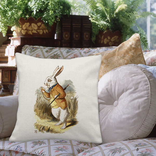 Alice in Wonderland Rabbit Cushion Cover