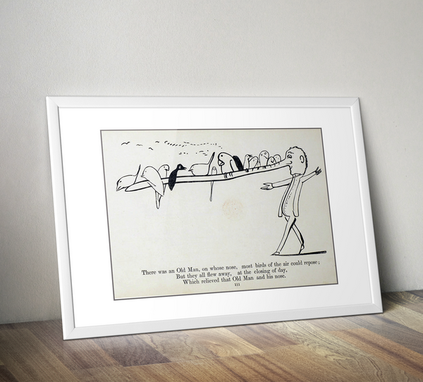Edward Lear 'There was an Old Man on whose nose' Print
