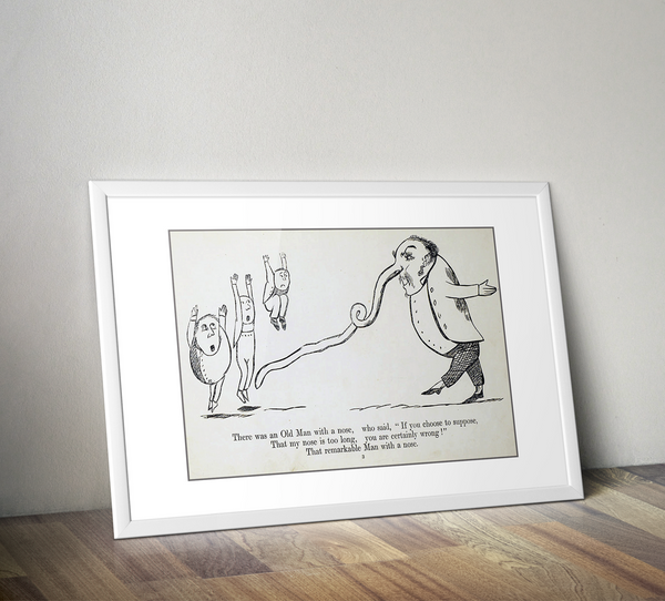 Edward Lear 'There was an Old Man with a nose' Print