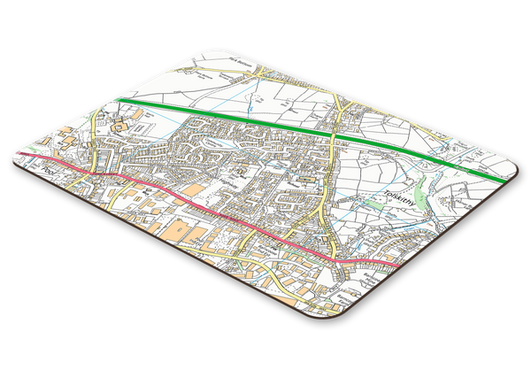Ordnance Survey Map Postcode Centered Placemat - Rectangular