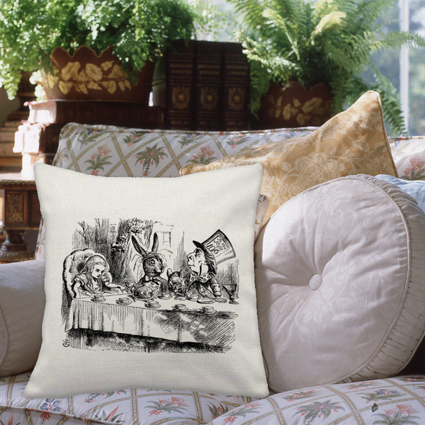 Alice in Wonderland Mad Hatter Cushion Cover