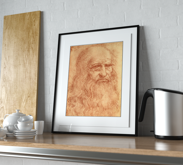 Leonardo da Vinci Portrait of a Man in Red Chalk Print