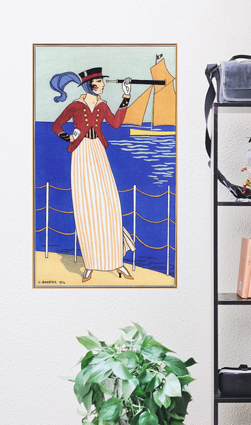 1900 French Fashion Illustrations Yachting Outfit Poster