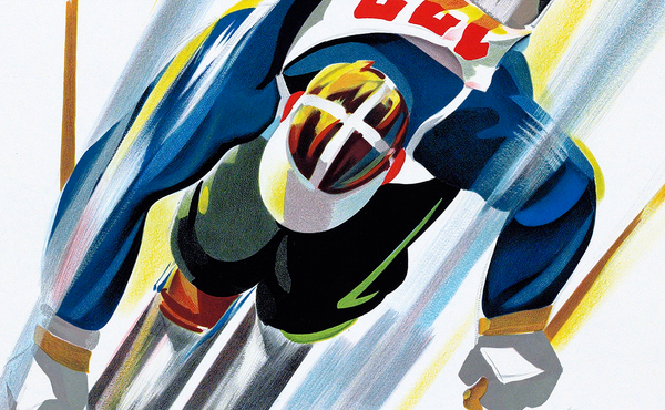 Schweiz Skirennen Unterwasser Vintage Travel Poster