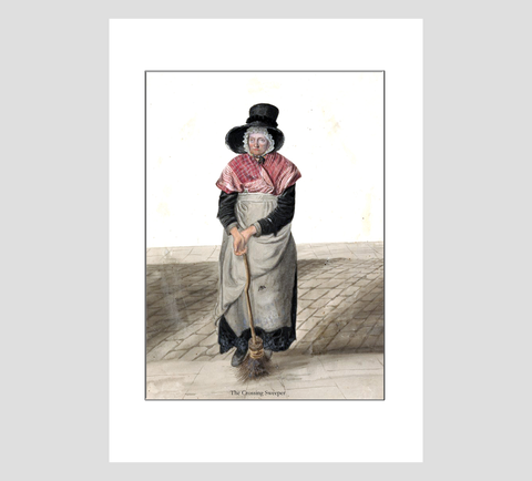 The Crossing Sweeper by John Dempsey - A4 Print