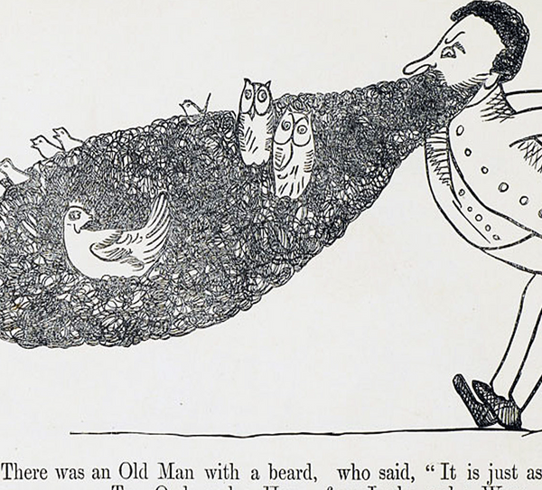 Edward Lear 'There was an Old Man with a beard' Print