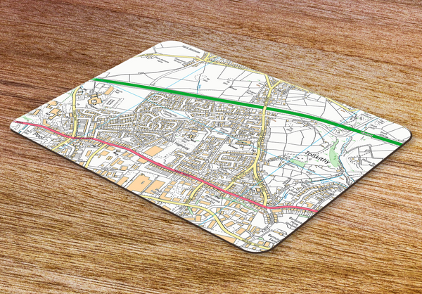 Ordnance Survey Map Postcode Centered Placemat - Rectangular