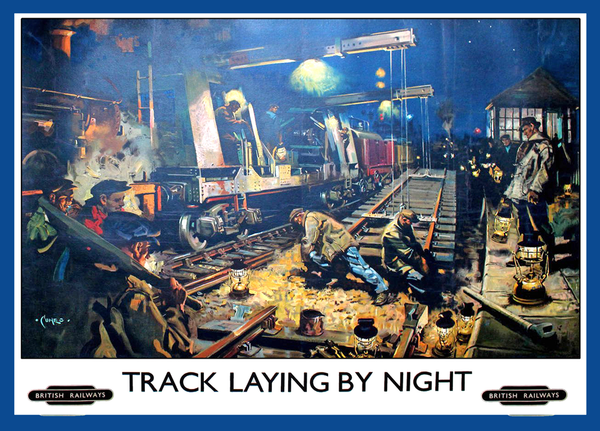British Railways - Track Laying By Night Placemat