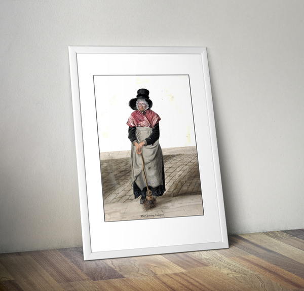The Crossing Sweeper by John Dempsey - A4 Print