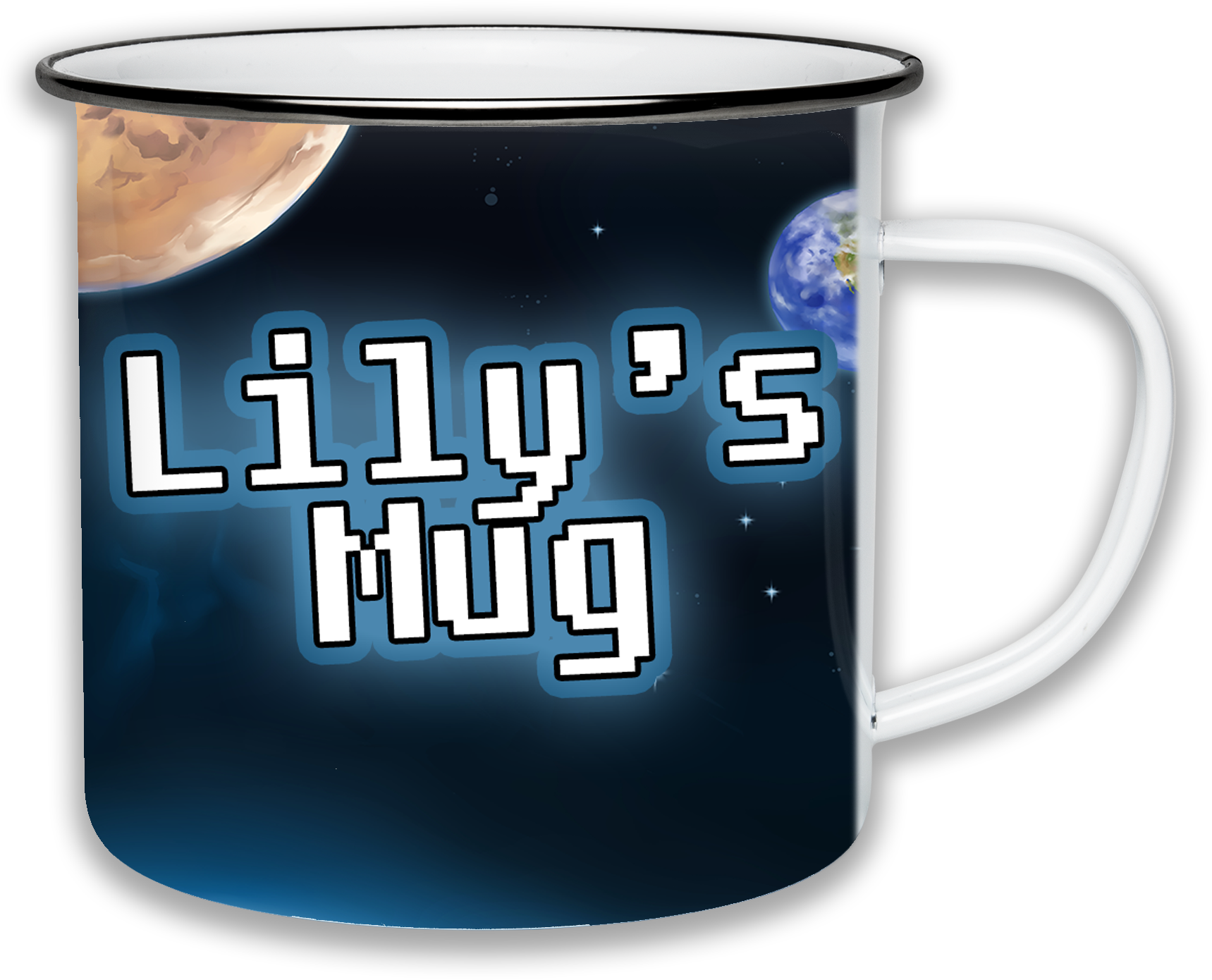 Space Scene Personalised Enamel Mug