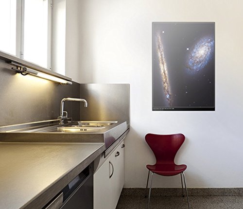 Hubble Space Telescope Poster - Spiral Galaxy Pair NGC 4302 & NGC 4298