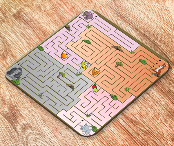 Children's Animal Maze Placemat