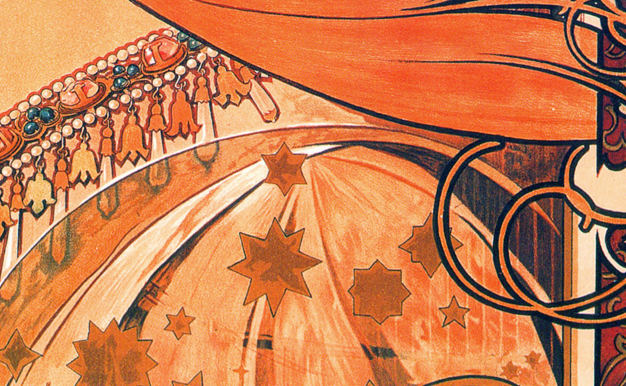 [画集] ALPHONSE MUCHA Alphonse MUCHA - Hiver, 1897 - Original lithograph, enhanced