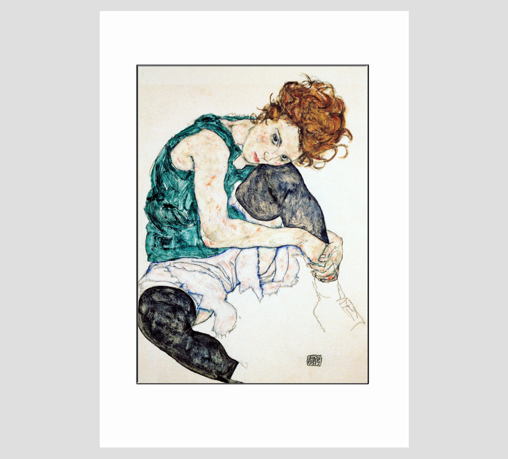 Egon Schiele Sitting Woman with Legs Drawn Up Print