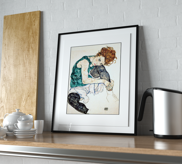 Egon Schiele Sitting Woman with Legs Drawn Up Print