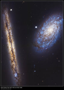 Hubble Space Telescope Poster - Spiral Galaxy Pair NGC 4302 & NGC 4298