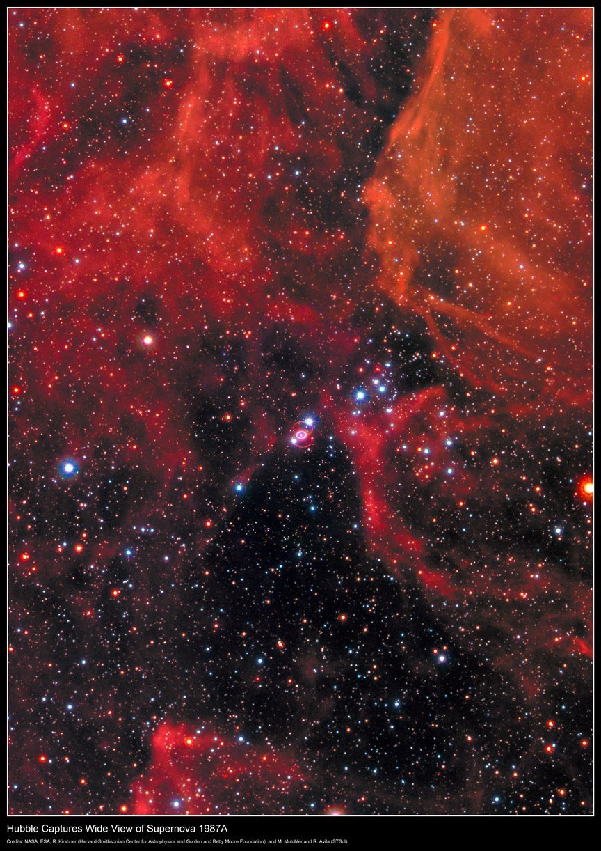 Hubble Space Telescope Poster - Wide View of Supernova 1987A