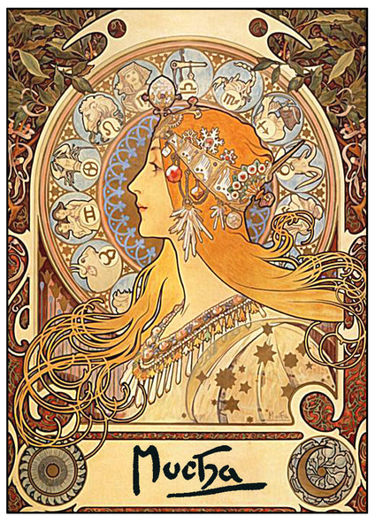 Alphonse Mucha - Set of three A3 Posters